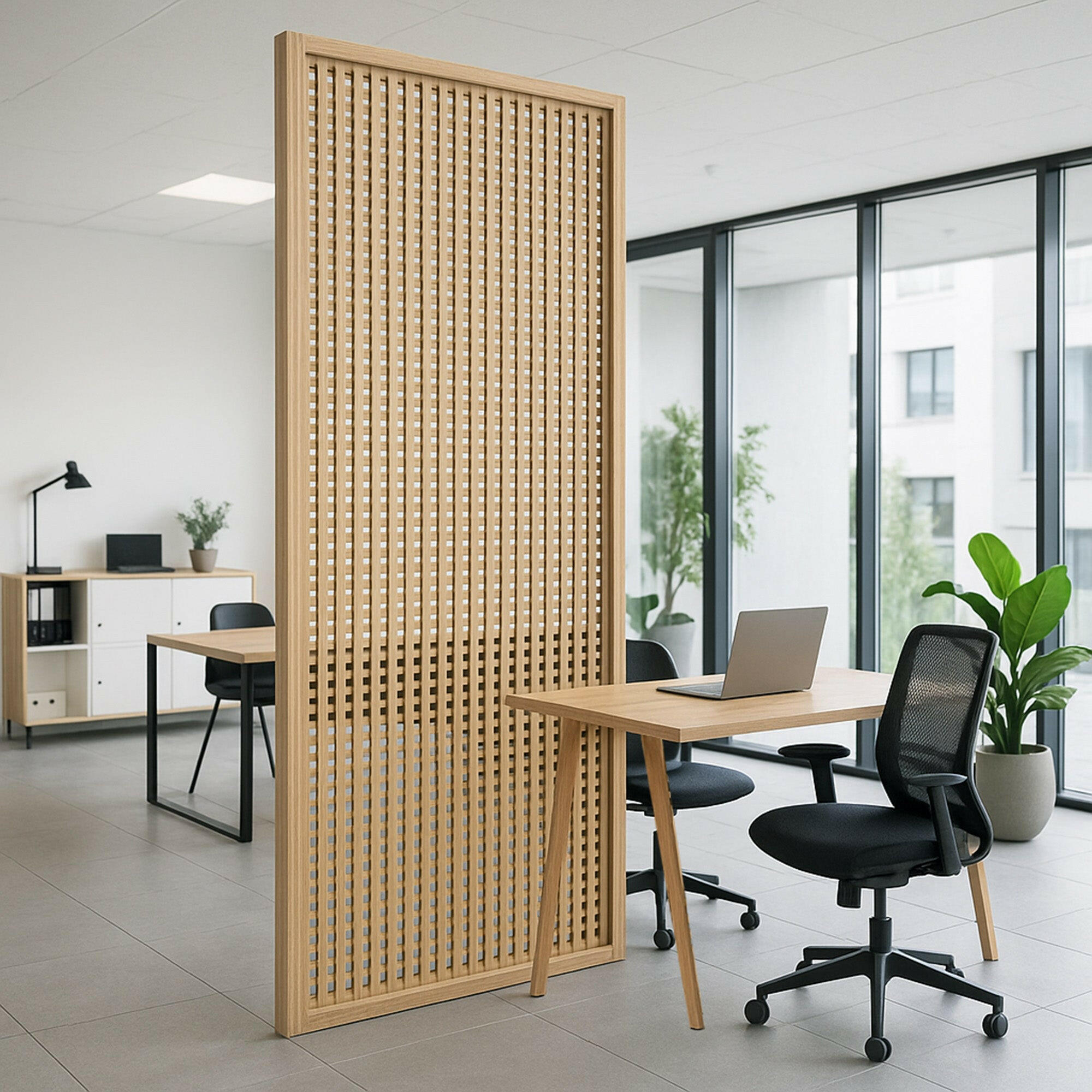 Customizable Lattice Slatted Partition Wall  Room Dividers.